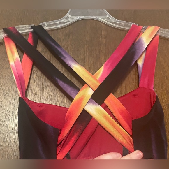 BISOU BISOU SZ-4 Multicolor Crisscross Strap Long Dress - Picture 8 of 8